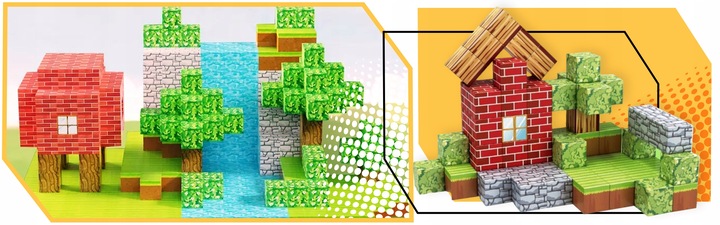 KLOCKI MAGNETYCZNE konstrukcyjne zestaw dla dzieci kreatywne 144 elementy Materiał metal papier plastik